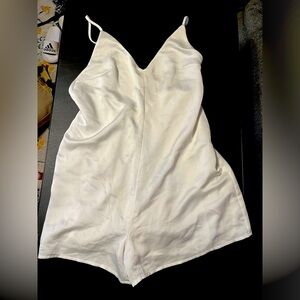 White Satin Romper